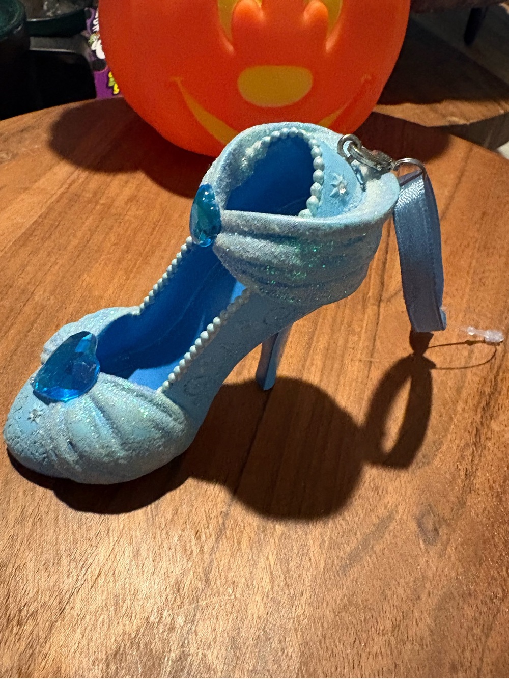 Disney Parks Cinderella Blue High Heel Shoe Ornament Artist Signed Sketchbook 💙✨